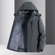 thumbnail image 2 of Traje de asalto de felpa para hombre, sombrero desmontable sólido, chaqueta Unisex cálida y gruesa a prueba de viento, trajes de Montañismo impermeables clásicos, 2 of 4
