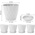 thumbnail image 2 of 6 inch Plant Pots, 5 Pack Flower Pots Outdoor Indoor, Planters with Drainage Hole and Tray Saucer（White）, 2 of 12