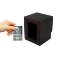 thumbnail image 4 of PU Leather Trading Card Storage Box Organizer for Cards and Sports Collections, Card Deck Box with Commander Display Holds Double Sleeved Cards, Trading Card Game Accessories for Collectors, 4 of 5