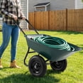 thumbnail image 4 of Costway 2 Tire Wheelbarrow Garden Cart Heavy-duty Dolly Utility Cart Green, 4 of 11