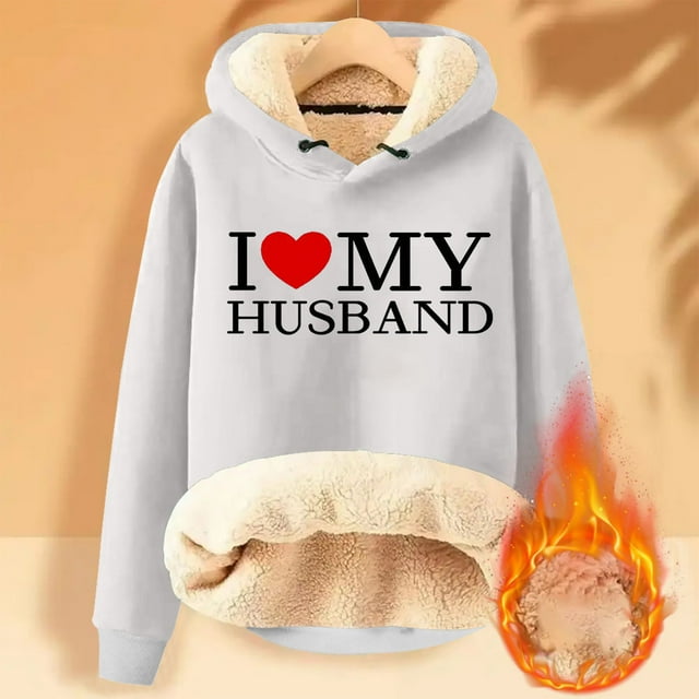 Aqestyerly Chandail à Capuchon pour Femmes d'Hiver Chaud en Peluche Uni avec Poche à Manches Longues