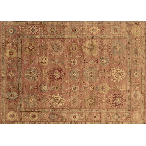 Ahgly Company Indoor Rectangle Oriental Brown Industrial Area Rugs, 8' x 12'