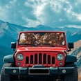 thumbnail image 3 of Yuyamidu Camo Deer Windshield Sun Shade for Jeep, USA Flag Windshield Sunshade for Wrangler TJ JK JL1997-2024,UV Ray & Heat Block Shades, 3 of 7