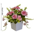 thumbnail image 2 of CNKOO Artificial Potted Flower Lifelike Fake Cloth Flower Plastic Flowerpot Simulation Floral Decor  Red, 2 of 8