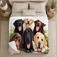 thumbnail image 5 of Cheerful Labrador Retriever Family Garden Playful Lifelike, Playful Pet Portrait Pattern, Warm Flannel Blanket for Living Room and Bedroom, Dog Moms person's Day Gift, Pet Lover Home Decor, 5 of 9