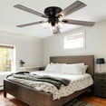 thumbnail image 5 of Bella Depot 52" Rustic Flush Mount Ceiling Fan with Light and Remote 6-Speed Reversible DC Motor, 5 of 16