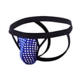 thumbnail image 3 of USNSM Men's Jockstrap Mesh Underwear Fashion Thongs Fishnet Wide Belt Athletic Supporter Sport Jockstrap Underwear Blue S, 3 of 3
