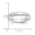 thumbnail image 2 of 925 Sterling Silver Rhodium Plated 4mm Half-round Band Ring Size 8 Ring for Women and Men, 2 of 2
