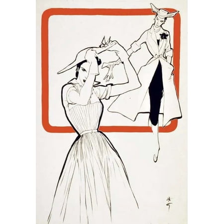 Poster print.Interior design Art.Retro fashion.Model drawing. 24 x 36 Inch Poster