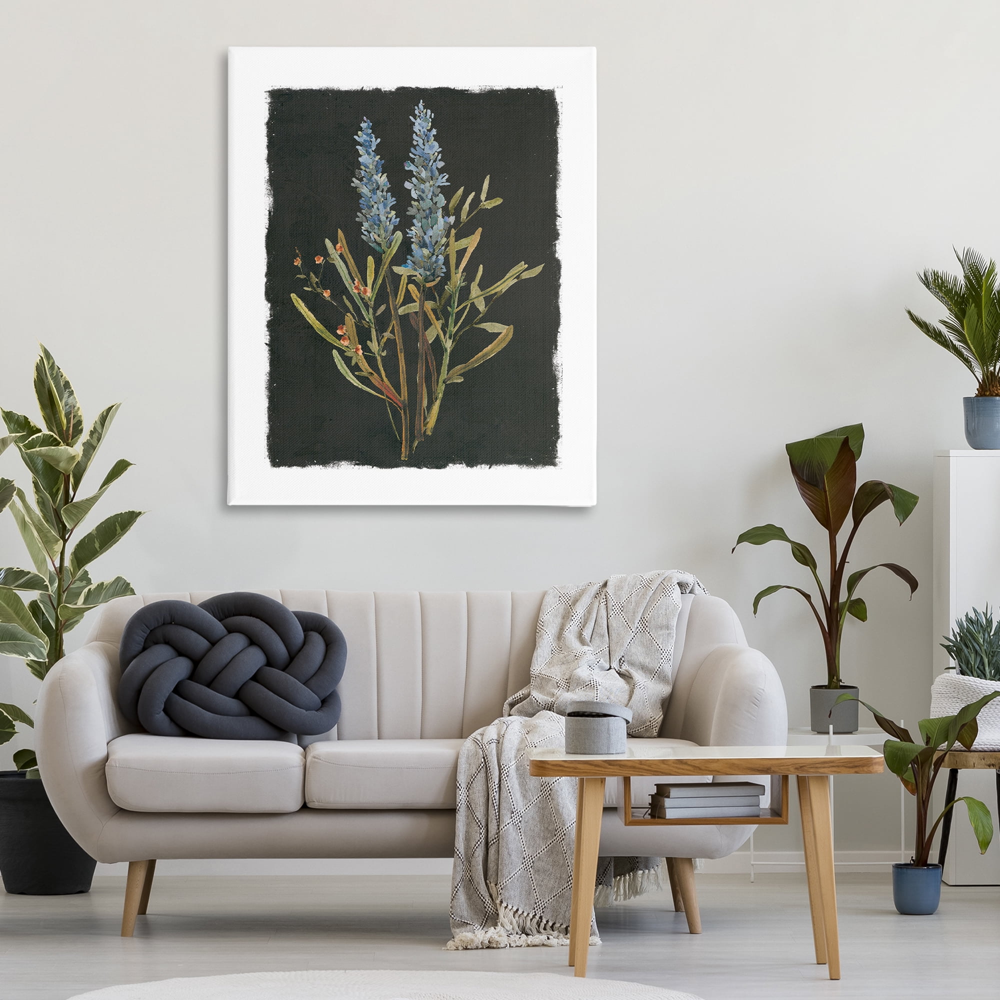 Stupell Industries Lavender Sprigs on Dark Background Canvas Wall Art, design by Carol Robinson