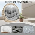 thumbnail image 4 of Egg Chair Cushion Replacement Waterproof – Outdoor Rocking Chair Cushions 6.3" Thick UV Resistant with 6 Straps for Patio, Balcony, Garden, Light Gray, 4 of 7