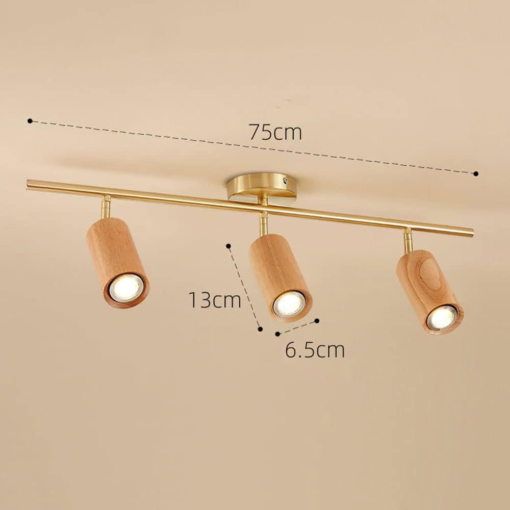 LED Fixed Track Lighting Wood Ceiling Spotlight 360°+180° Adjustable Surface Mount Accent Spot Lamp, Directional Spotlights Ceiling/Wall Lamps for Commercial Household