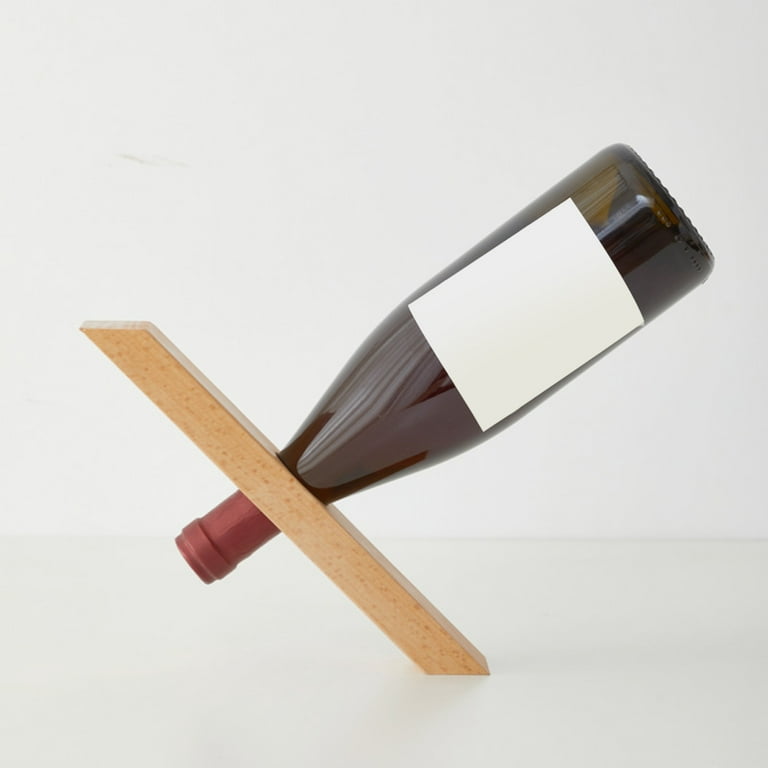 Pompotops Wine Holder Solid Wood Creative Red Wine Rack Ornaments Simple  Wine Display Rack Wine Bottle Shelf