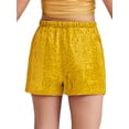 thumbnail image 4 of Sholeno Kids Girls Sequin Shorts Sparkly Hip Hop Jazz Dance Shorts Glitter High Waist Rave A Line Hot Pants Gold 14, 4 of 7