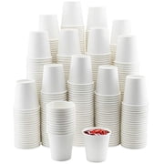 NYHI 500 Pack 6 oz White Small Disposable Paper Coffee Cups Hot Cold Beverage Drinking Cup for Water Juice Espresso Tea Ideal for Water Coolers Party