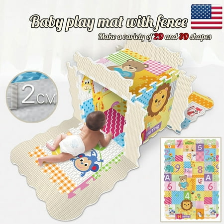 Baby Tile - Iuhan Baby Play Mat With Fence Baby Crawl Mat Puzzle Play Bubble Tile Non-toxic Toy