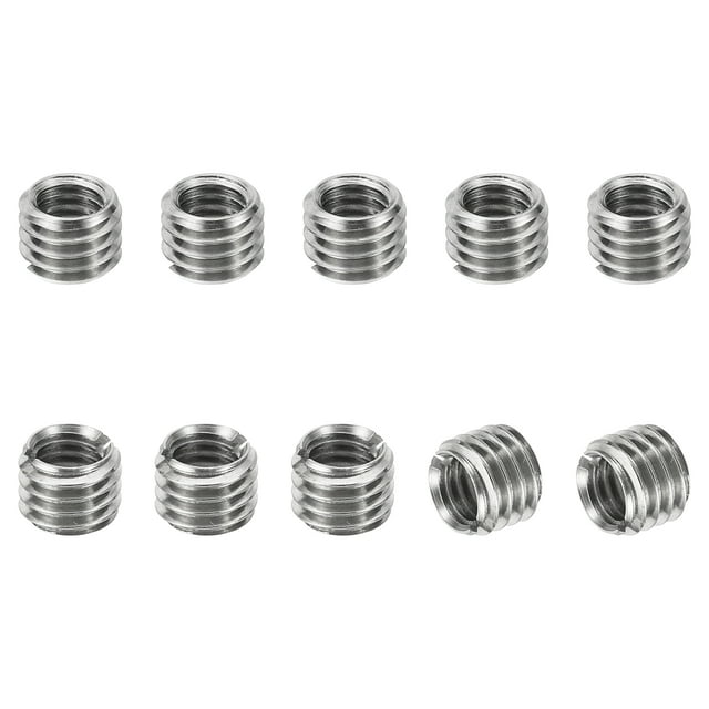 Unique Bargains Adaptateurs de Filetage Manchon Écrou Réducteur M8*1.25 Mâle vers M6*1 Femelle Insert de Réparation Écrou Vis Réducteur 6mm 10 Pcs