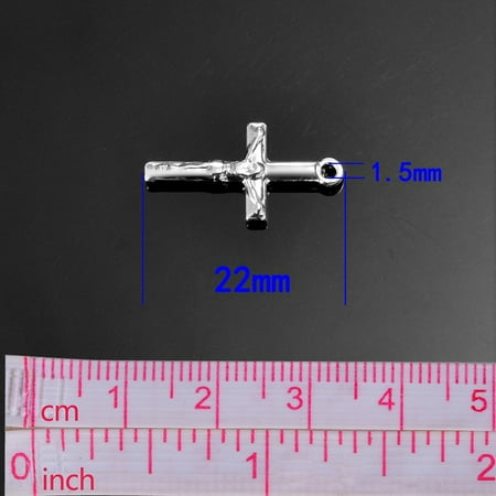 - 5pcs 316L Stainless Steel Jesus Cross Charm Pendant Supplies Findings 22mm