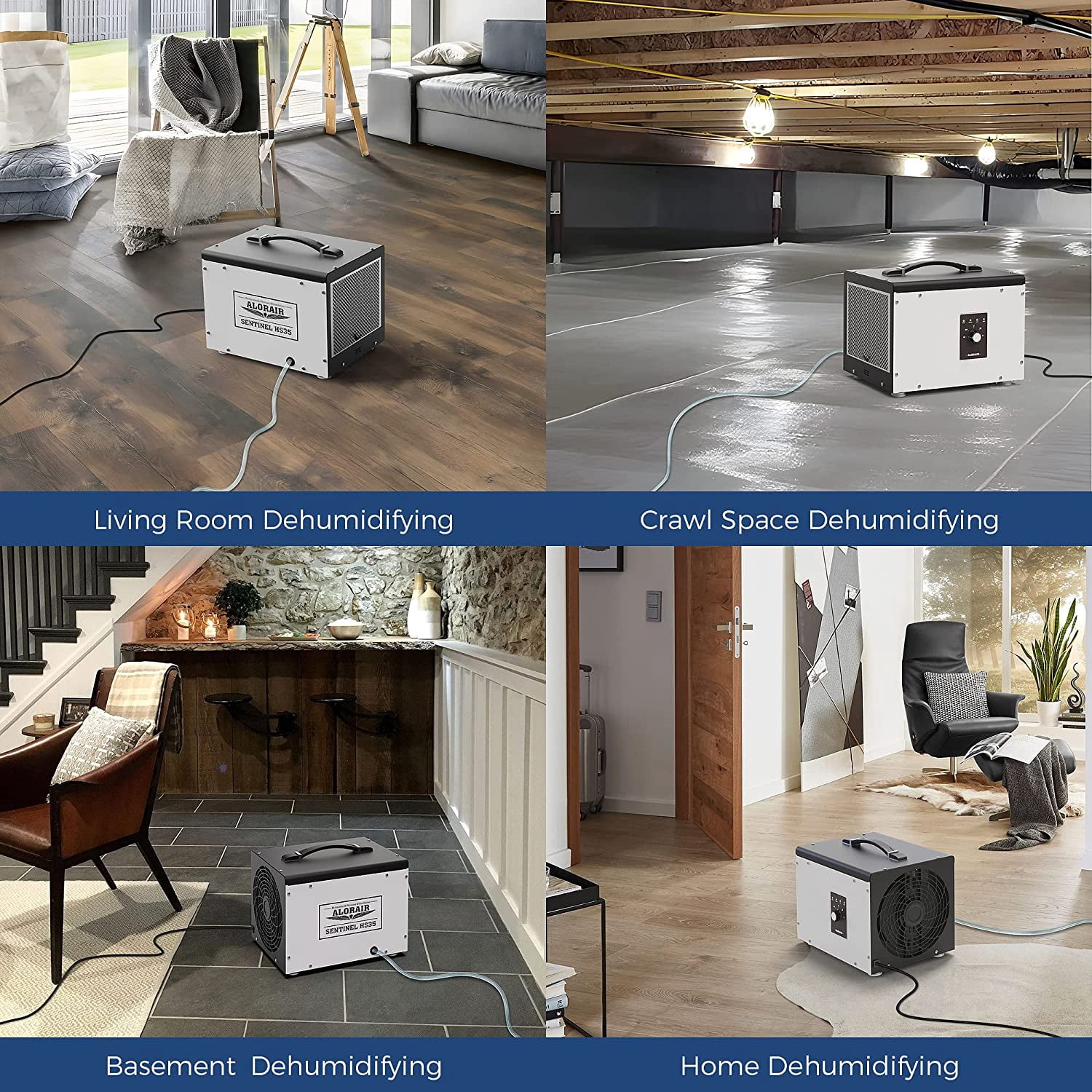 ALORAIR 70 PPD Crawl Space Dehumidifier, Crawlspace Dehumidifiers Commercial Dehu for Home and Basements, Compact, Portable, Auto Defrost, Memory Starting, cETL, 5 Years Warranty