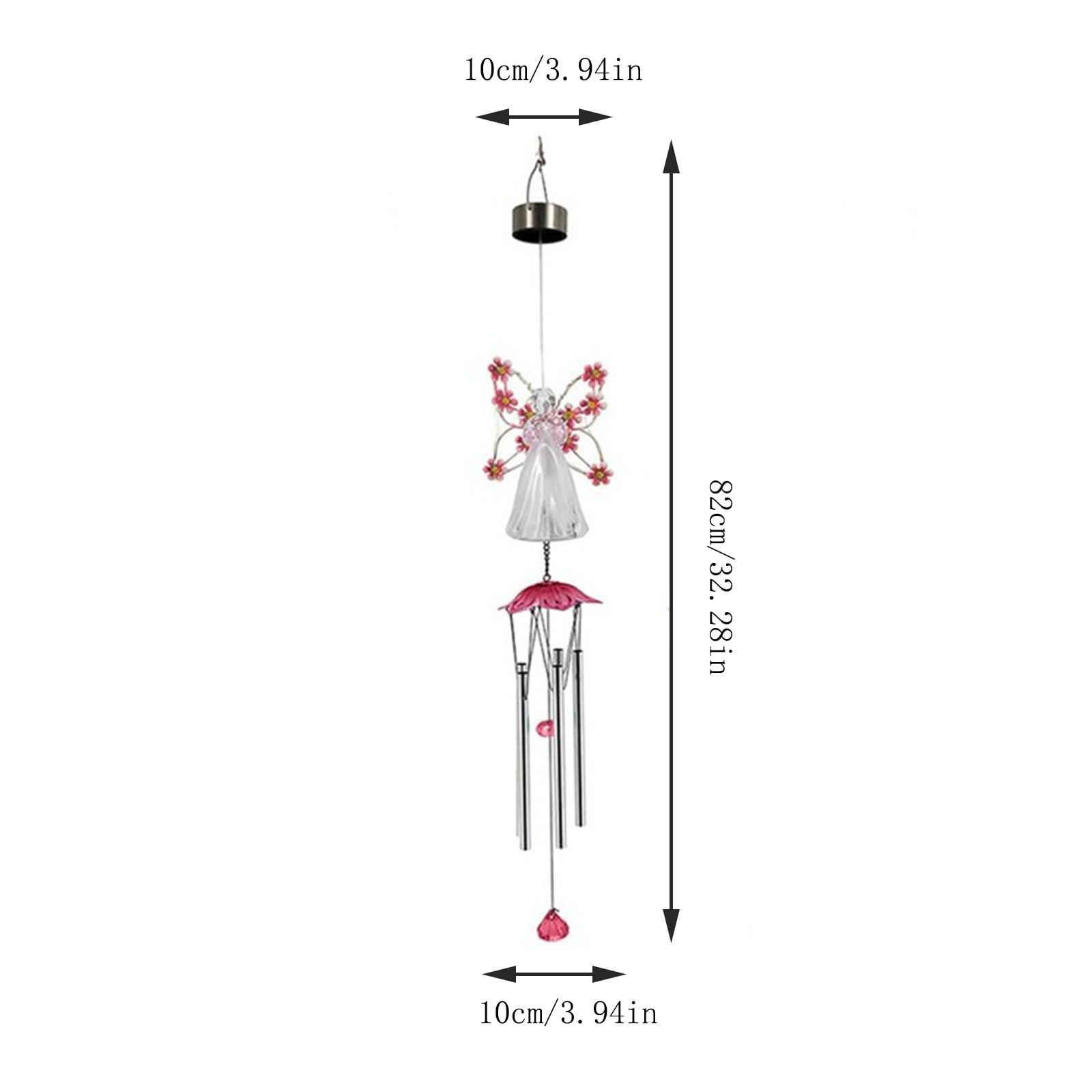 Daiosportswear Solar Wind Chime Light,Outdoor Garden Solar Decor,3.9x3.9x32.3in,Auto On/off,Soft Sound,Healing,Easy Install,Energy-Saving,Garden/Courtyard Decor,Gift & Commemoration