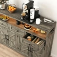 thumbnail image 5 of Veanerwood 52" L Farmhouse Buffet Cabinet with Drawers, Sideboard with Storage for Kitchen, Dining Room, Livingroom, Rustic Grey, 5 of 9