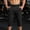 Black, variant on Maean Mens Capri Pants Workout Gym Running Elastic Waist Drawstring Shorts Casual Baggy Pant with Pockets