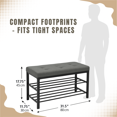 thumbnail image 4 of Nola Home 2-Tier Shor Rack Bench with Padded Seta, Entryway Shoe Organizer for 6 Pairs, Metal Frame, Compact Storage for Hallway, Closet, Mudroom, Grey, 4 of 6