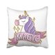 thumbnail image 1 of ABPHQTO Pink Magic Cute Unicorn con cinta en pegatinas blancas Insignias Parches 80S 90S Animal Cool Funda de almohada Throw Pillow Cover Case 45x45 cm, 1 of 2