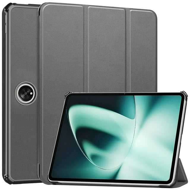 For OnePlus Pad Case 11.6 inch 2023 Tri-Folding Stand Magnetic Smart Folio Cover for OPPO Pad 2 Tablet Case Gray OnePlus Pad