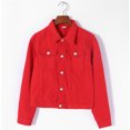 thumbnail image 2 of Tralilbee Nouvelle Mode Polyvalente Veste en Jean pour Femmes Couleur Bonbon Décontractée Courte, 2 of 3