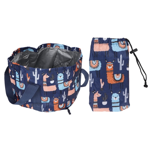 Lavabo plegable para pies de 21 l, ideal para exteriores y camping, color azul oscuro.