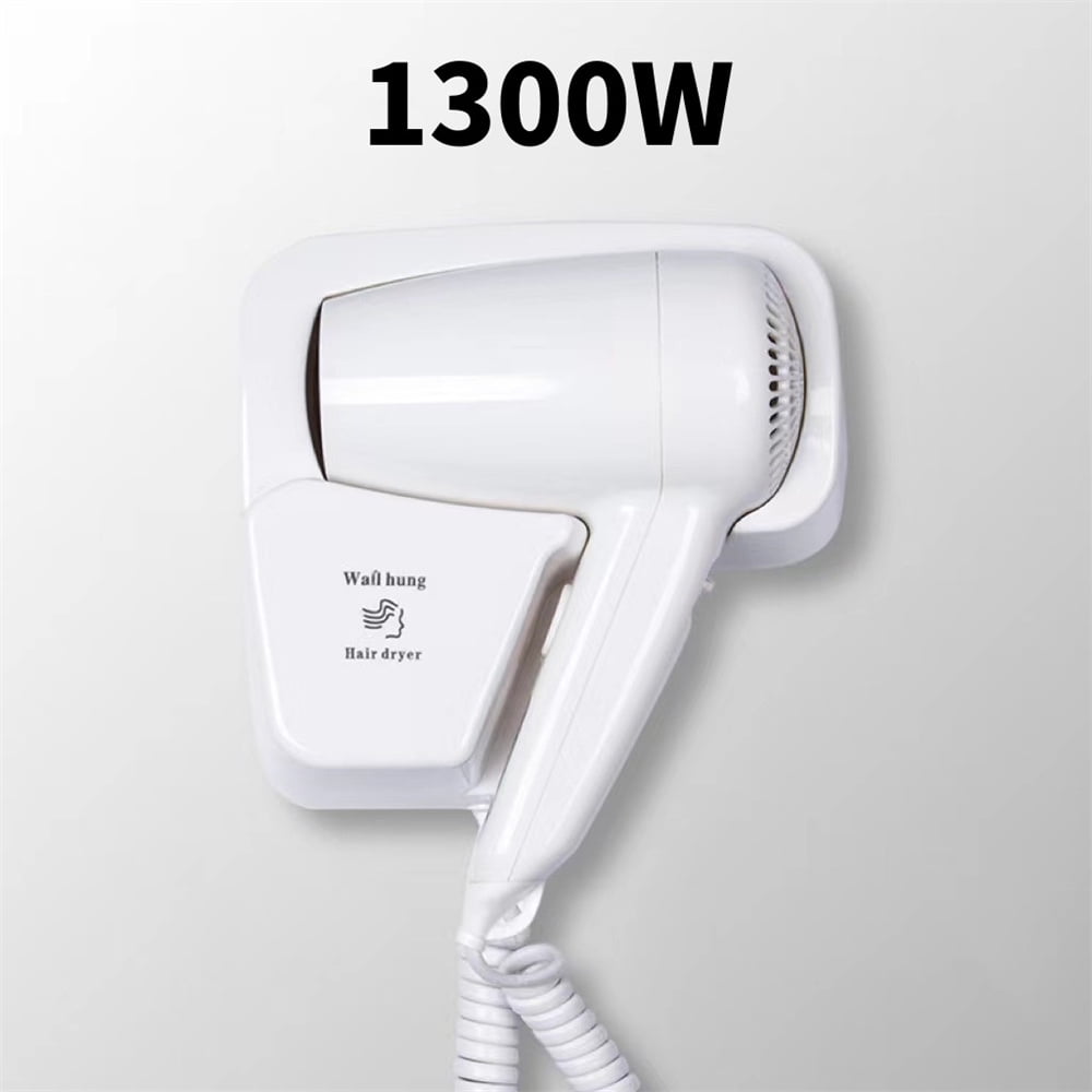 1 Pcs Hotel Wall Mounted Hair Dryer,Professional Household Blow Dryer,White Bathroom Hairdryer with Stand Rack,Fast Drying，Perfect Gifts,for Salon Restroom By HXRH