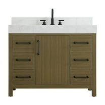 Elegant Kitchen and Bath 42 inch Single Bathroom Vanity In Chestnut Brown with backsplash