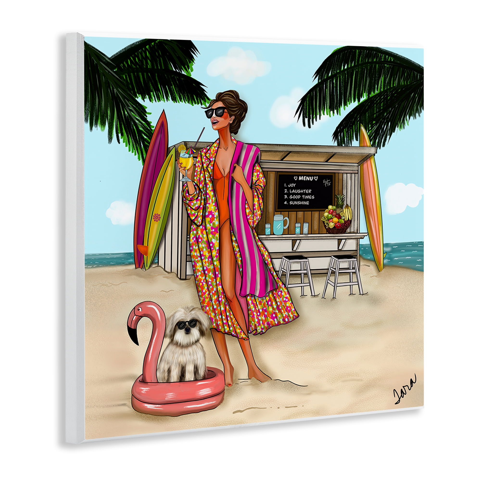 Stupell Industries Beach Girl in Summer Sun Wall Plaque Art, design by Tara Boone