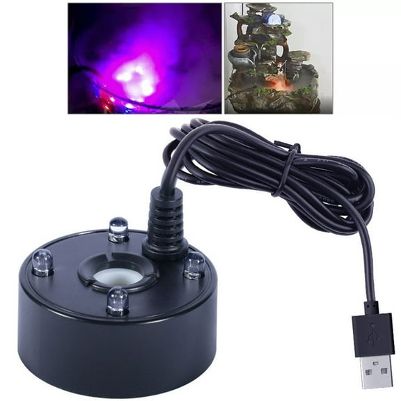 USB Plug 4 LED Ultrasonic Mist Maker, Indoor Fountain Water Feature Portable Reptile Fogger Air humidifier