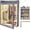 Standard Grey, variant on NestE-11x16 Shadow Box Frame with Light, Memorial Display Case with Shelves and Top Platform, Deep Memorial Shadow Box for Pet Memorial, Dog Keepsakes and Flowers, Grey