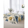 thumbnail image 5 of Vintage Blue Yellow King Size Flat Sheet, Wrinkleproof & Fadeproof Cooling Flat Bed Sheet Only, Spring Enchanted Garden Florals Breathable Soft Bedding Top Sheets 105 x 98 Inches, 5 of 8