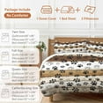 thumbnail image 6 of Farmhouse Dog Duvet Cover Set King Size, Paw Vintage Brown Wooden Board 4 Piece Soft Microfiber Bedding Set with 1 Duvet Cover, 1 Flat Sheet, 2 Pillowcases, 6 of 9
