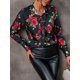 thumbnail image 4 of Camisa de manga larga para mujer con tirantes y botones, blusa informal estampada, 4 of 8