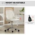 thumbnail image 4 of Vinsetto Velvet Mid-Back Armless Computer Office Task Chair Seat, Cream, 4 of 10