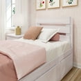 thumbnail image 4 of Max & Lily Solid Wood Farmhouse Twin Bed with Plank Headboard and Trundle, White Wash, 4 of 7