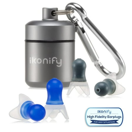 - Ikonify Noise Cancelling Ear Plugs - 2 Pairs Set Reusable Earplugs for Concerts, Musicians, Sleeping, Working, Studying and Air Travelling - Premuim Box with Carabiner