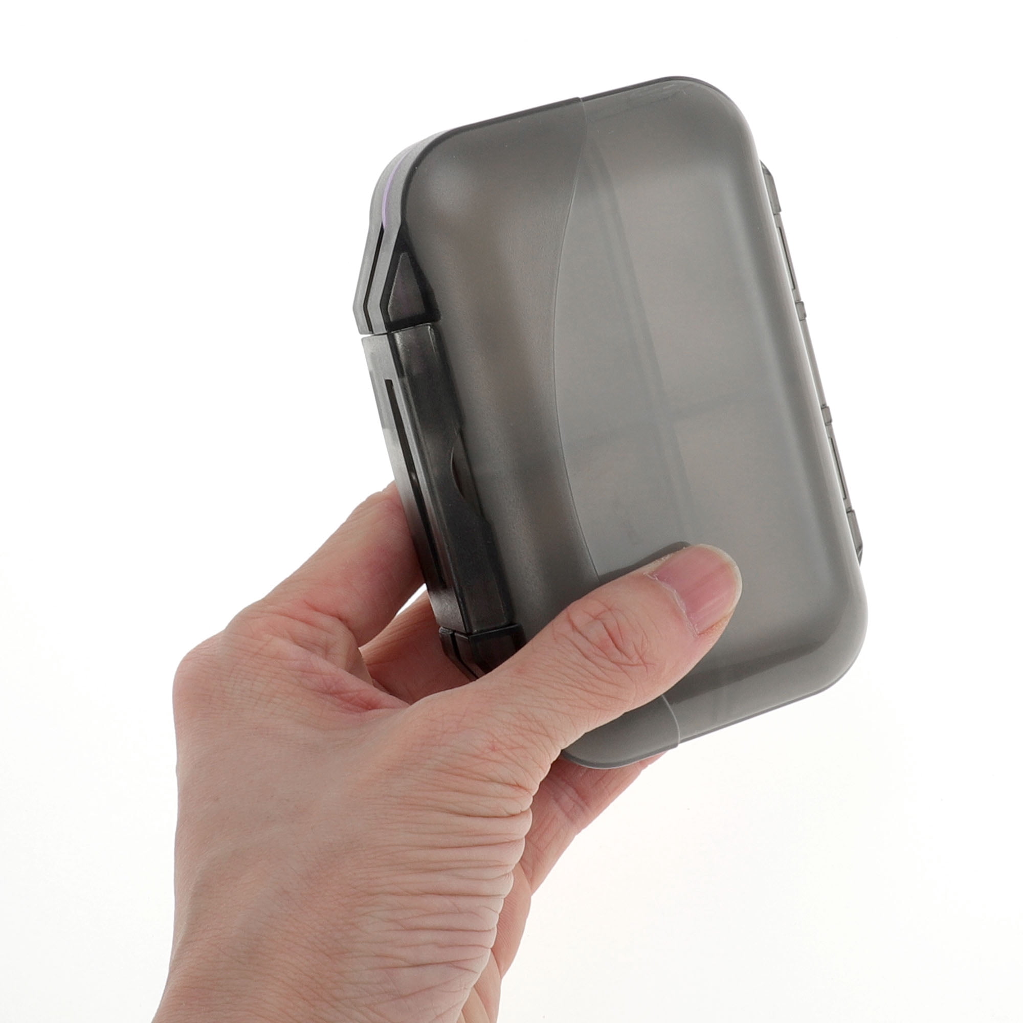 Unique Bargains 7 Grids Double Layers Portable Pill Box 1 Pc Gray, Purple