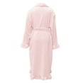 thumbnail image 6 of VNKIDY Women Robes Solid Color Casual Plush Robe Long Sleeve Thermal Bathrobe Elegant Sleepwear With Pockets Housecoat For Home Comfort Soft Robes, 6 of 7