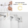 thumbnail image 2 of No Hook Shower Curtain with Snap in Liner, White Marble Gold Stripe Waterproof Bath Curtain Double Layers with See Through Top Window, Modern Minimalist Style Hotel Shower Curtains 72x72in, 2 of 9