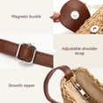 thumbnail image 6 of JASGOOD Women Straw Crossbody Bags Casual Vacation Summer Woven Bag with Inner Pocket Khaki, 6 of 9