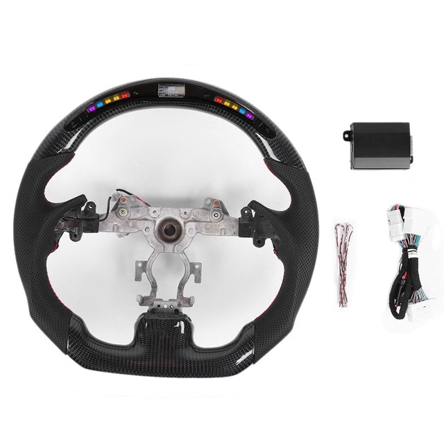 Carbon Fiber Perforated Nappa LED Car Steering Wheel Fit for Infiniti G37 2009-2013