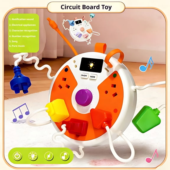 BUTOMKY Sensory Plug Outlet Busy Board Montessori Toy for Toddlers 1-3 - Power Strip with Light & Sounds, Fine Motor Travel Toy for 18  Months