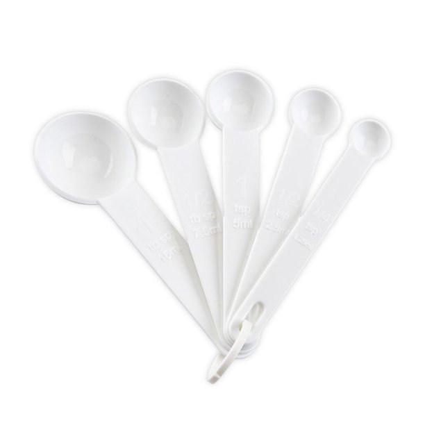 Pack of 5 Measuring Spoons Plastic Stackable Tablespoon Home Hotel