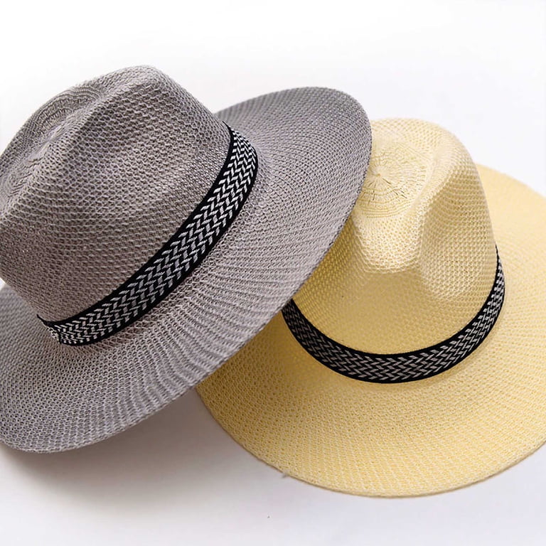 Wide Brim Paper Straw Panama Hat, Summer Sun Protection, Woven Women main image 3